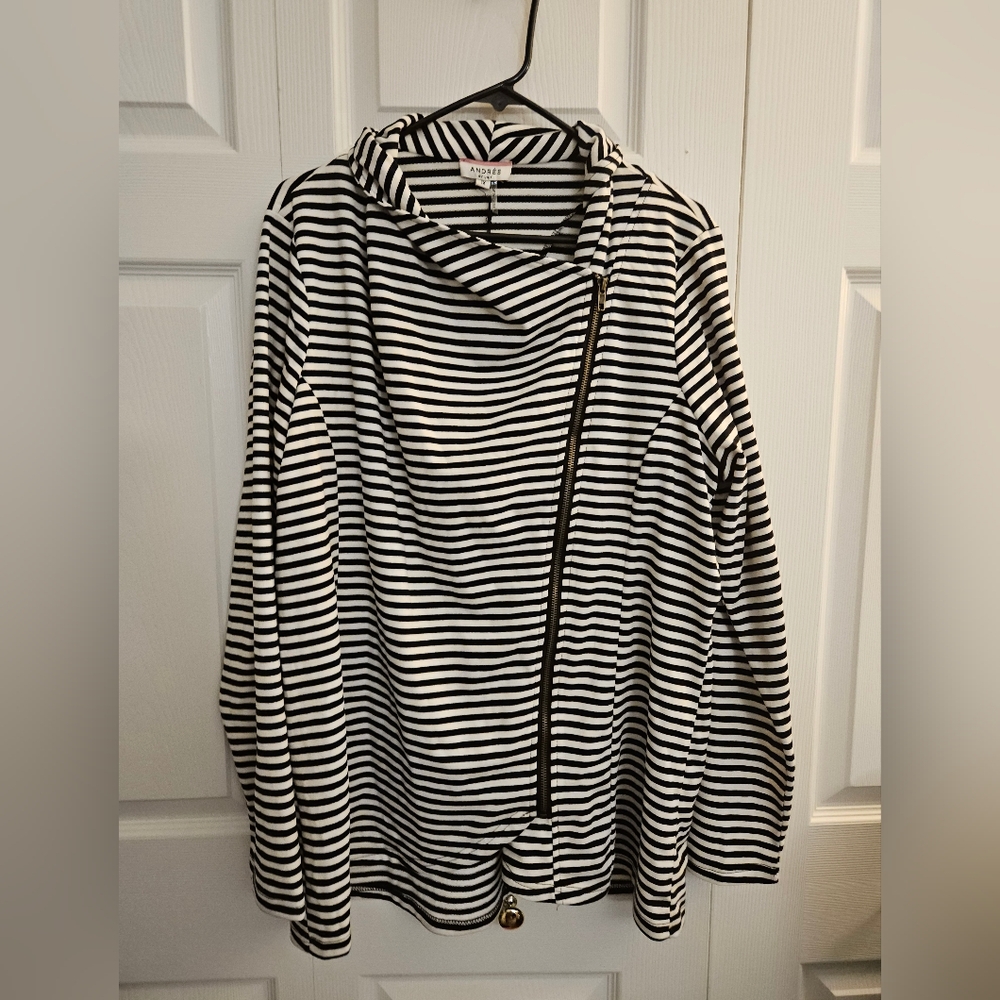 Black and White Striped Jacket Andree By Unit 1X